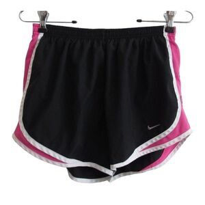 Nike Women's Tempo Black Pink White Lined Dri-Fit 3" Running Shorts Sz S